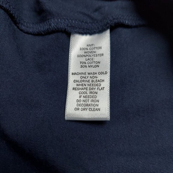 Ann Taylor LOFT Women's Petite Navy Blue Sleeveless Lace Blouse - Picture 6 of 6